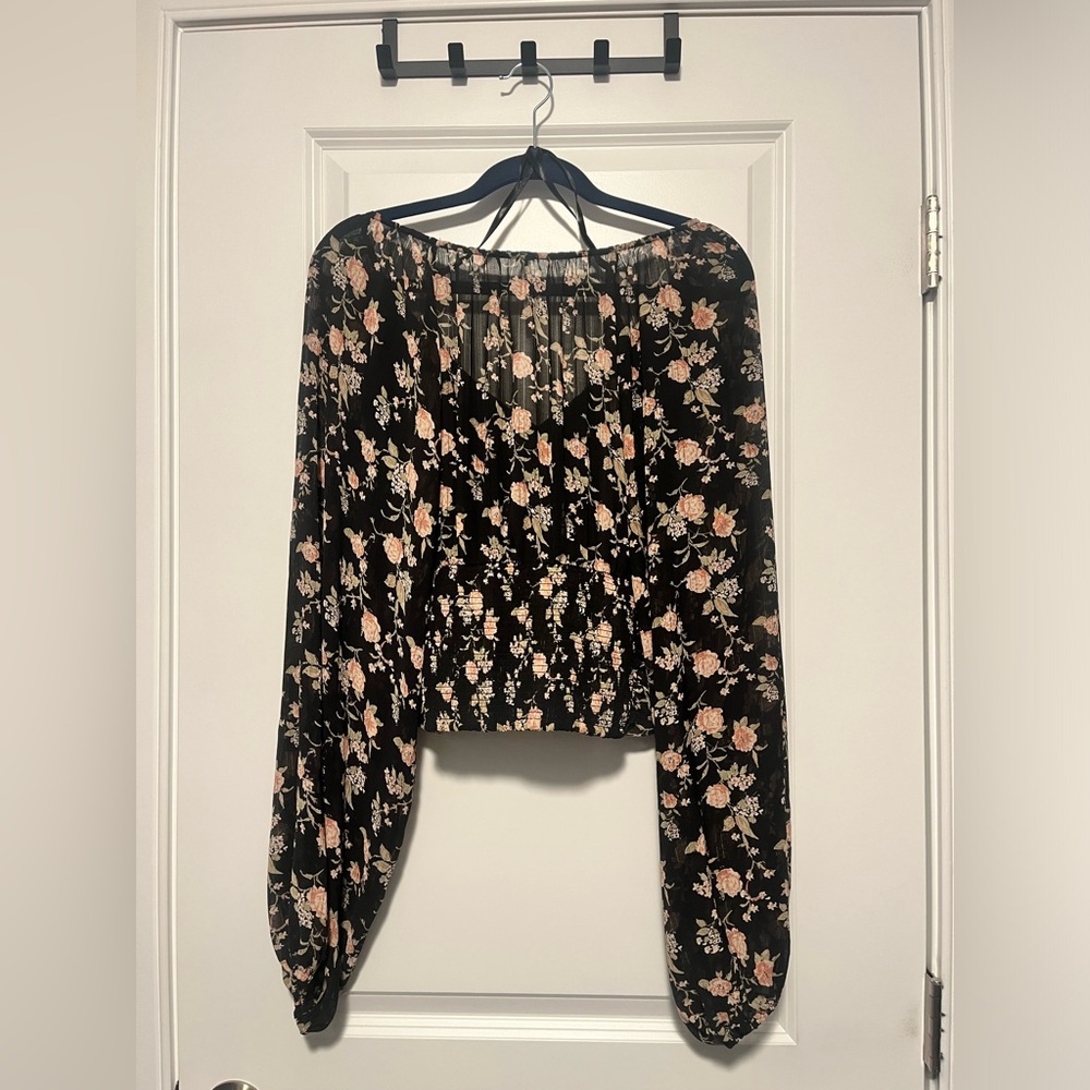 Free People Ruched Patterned Blouse - Picture 2 of 2